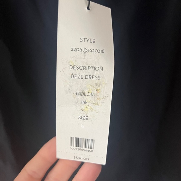 NWT Veronica Beard REZE CHAIN-LINK HALTER DRESS Navy L - Picture 12 of 13